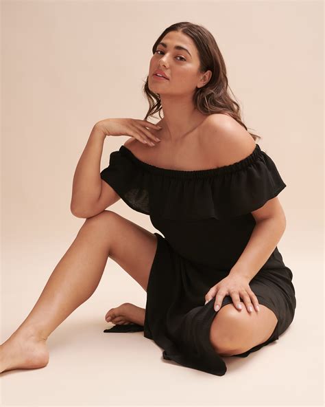 Cover Me Airflow Off The Shoulder Maxi Dress Black Bikini Village