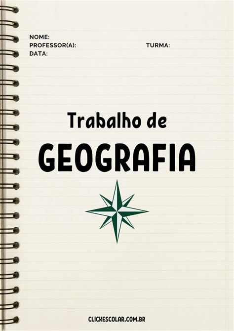 Capa De Trabalho Escolar - 18 Capas de Trabalho escolar Para editar e Imprimir – Click Escolar