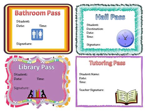 Classroom Passes Fully Editable Innovations In Technology