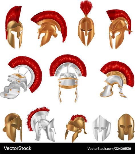 Realistic spartan ancient greek roman helmet Vector Image