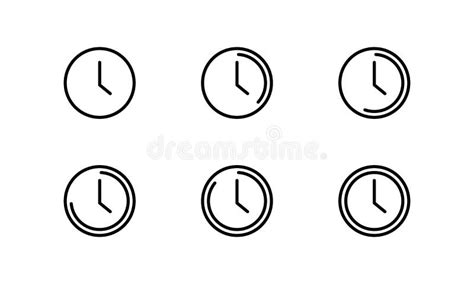 Clock Time Icon In Black On An Isolated White Background Eps Stock