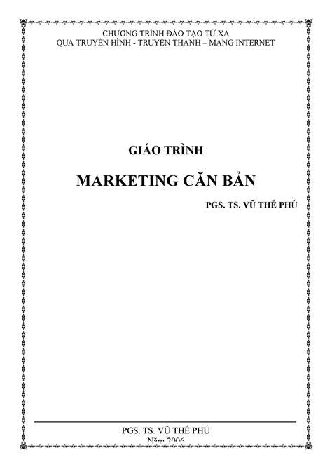 Giáo Trình Marketing Căn Bản Pgsts Vũ Thế Phú 907286 Qua