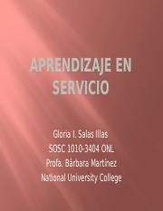 Tarea Sosc Pptx Aprendizaje En Servicio Gloria I Salas