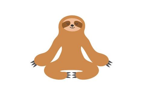 Meditating Sloth Svg Cut File By Creative Fabrica Crafts · Creative Fabrica