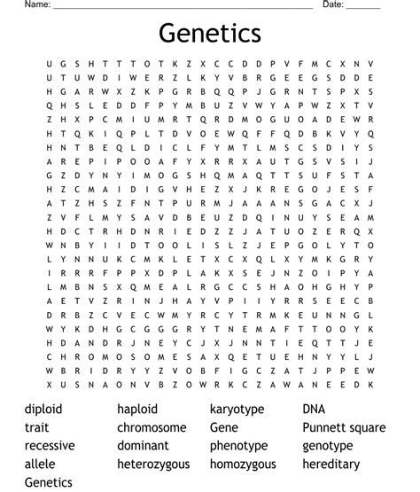 Genetics Word Search Wordmint