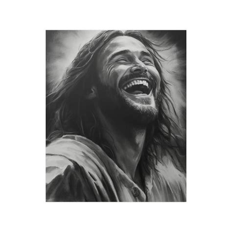 Laughing Christ Art Print : Joyful Jesus Portrait for Home - Etsy