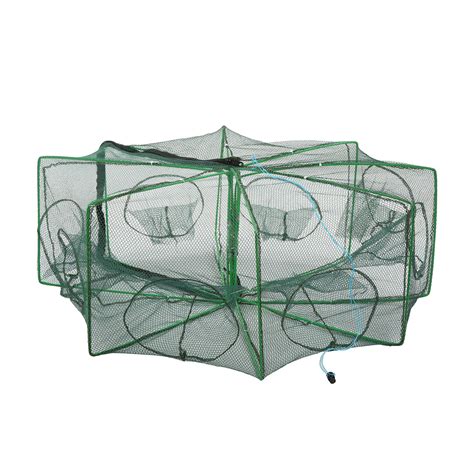 Portable Foldable Fishing Net Collapsible Automatic Shrink Mesh Cage