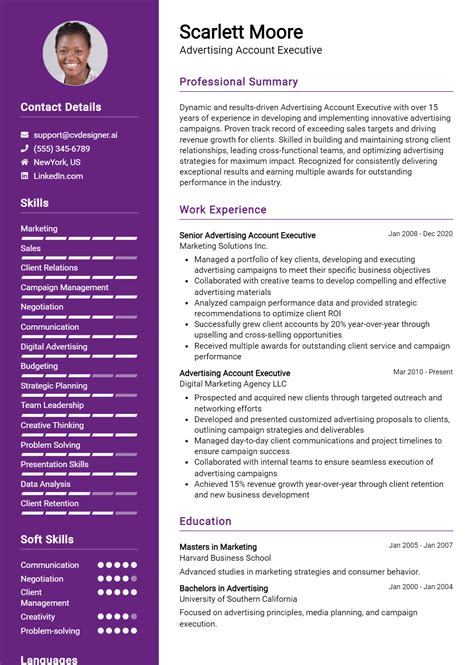 Advertising Account Executive Resume Example for 2024: Best Writing