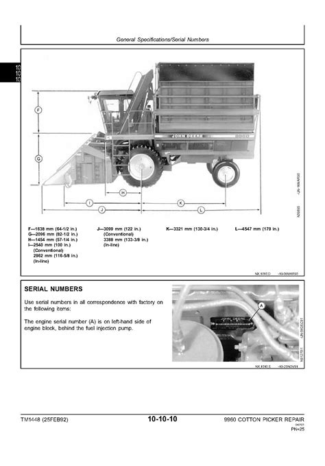 John Deere TM1448 TM1521 Technical Manuals 9960 Cotton Picker