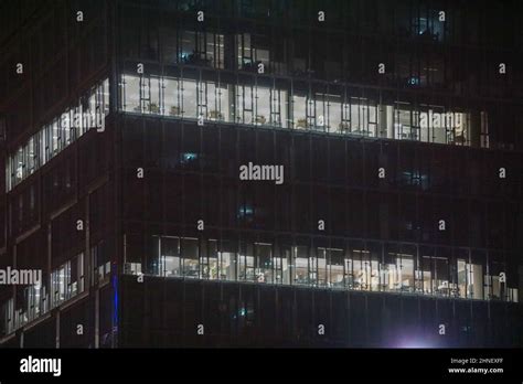 Office building with glass facade - night photograph Stock Photo - Alamy