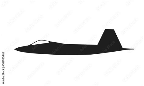 f-22 fighter jet side view. weapon and army symbol. isolated vector image for military ...