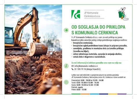 OD SOGLASJA DO PRIKLOPA S KOMUNALO CERKNICA Komunala Cerknica