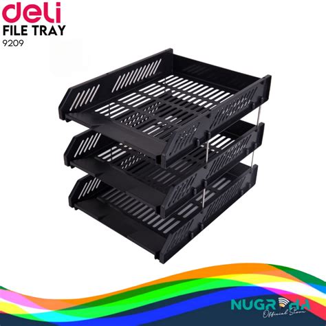 Jual Deli File Tray Rak Penyimpan File Tingkat Bahan Plastik E