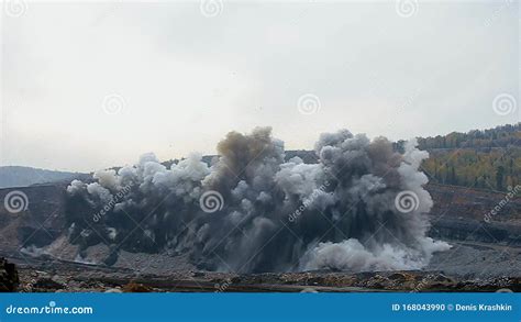 Explosion Of Rock In Coal Mining Quarry Stock Footage Video Of