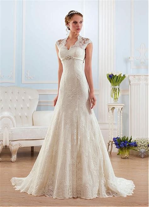 Wedding Gown Queen Anne Neckline Wedding