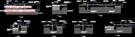 Beton zemin yapı detayları dwg projesi Autocad Projeler