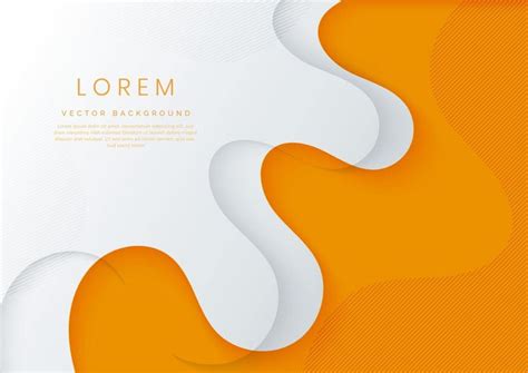 Abstract Modern Orange And White Waves Lines Background With Copy Space