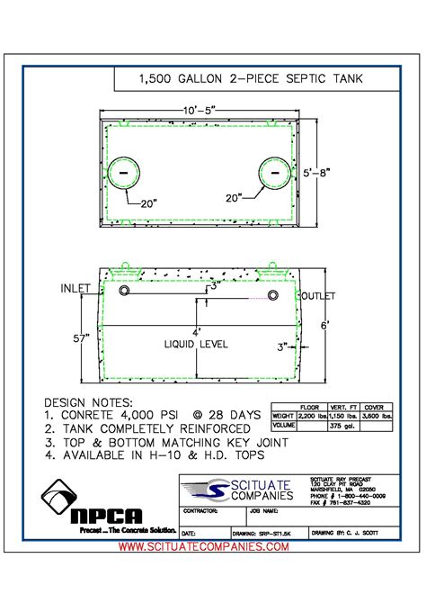 1000 Gallon Septic Tank Diagram