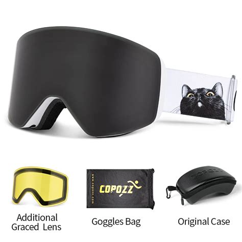 Copozz Professional Winter Ski Goggles Magnetic Quick Change Double