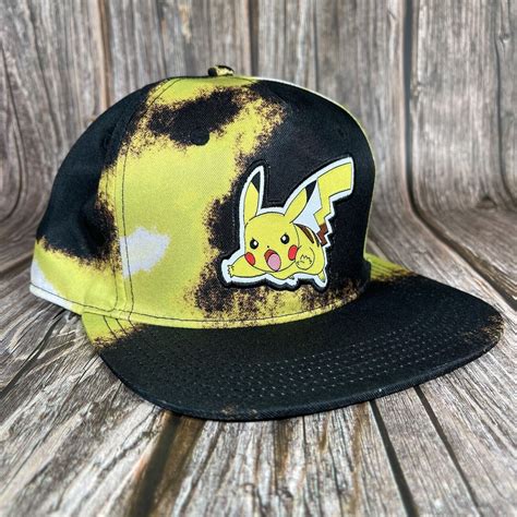 Bioworld Pokemon Pikachu Adjustable Snapback Hat Yellow Black Lightning