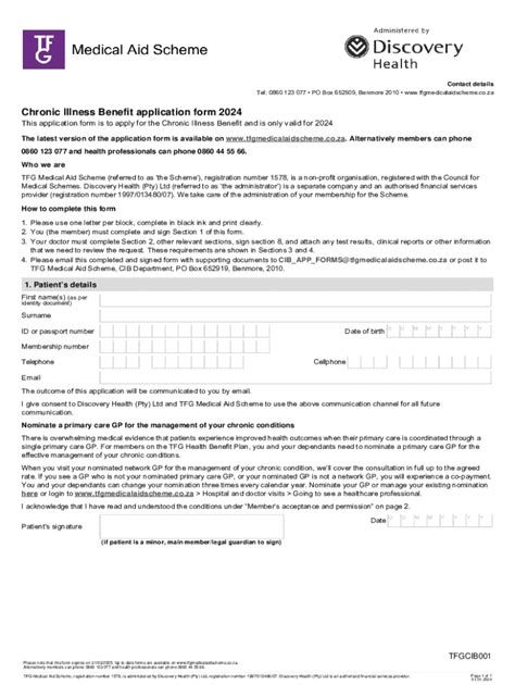 Fillable Online Chronic Illness Benefit Application Form Fax Email