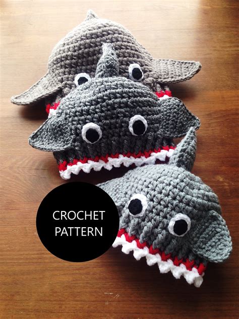 Shark Hat Pattern - Etsy