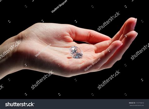 Female Hand Holding Diamond Stock Photo 115773010 Shutterstock