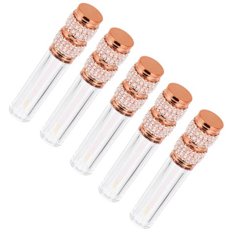 Lip Gloss Tube Lipstick Diamond Tubes Eyelash Container Gold Refillable