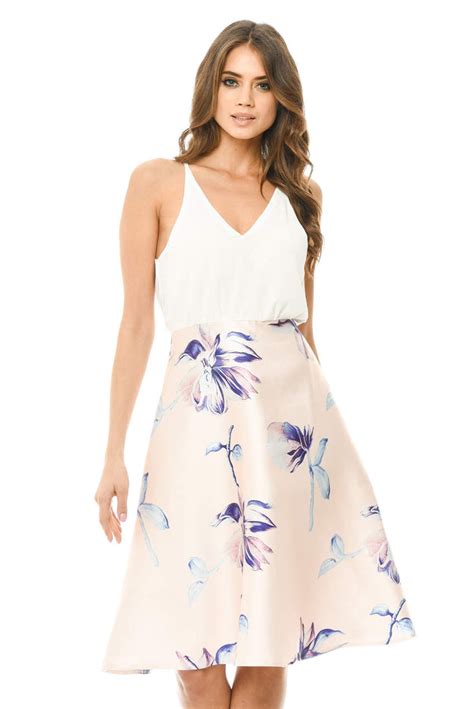 Pink 2 In 1 Printed Skirt Midi Dress Ax Paris