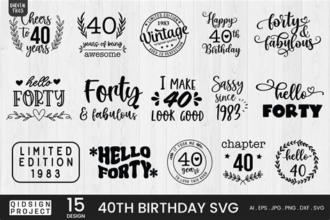 40th Birthday Svg Bundle Hello 40 Svg Gráfico Por Qidsign Project