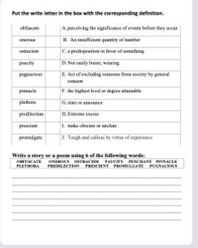 Group 18 Vocabulary Puzzle Packet Quiz And Answer Key SAT LEVEL VOCAB