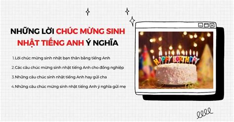 50+ lời chúc mừng sinh nhật tiếng Anh ngắn gọn và ý nghĩa