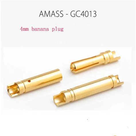 Pair Amass Gc Mm Banana Plug Gold Plated Bullet Connector A