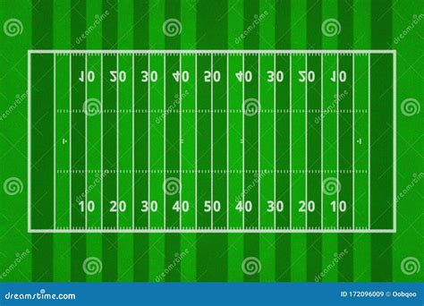 Top Views Of American Football Field Green Grass Pattern For Sport