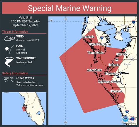 NWS Tampa Bay On Twitter Special Marine Warning Including The Coastal