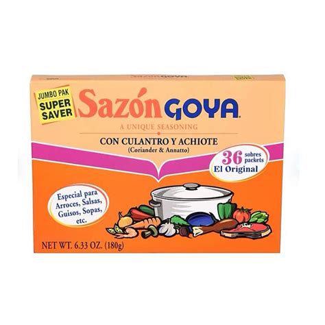 Goya Sazon Coriander And Annatto Seasoning 633 Ounce Unit 36 Packets