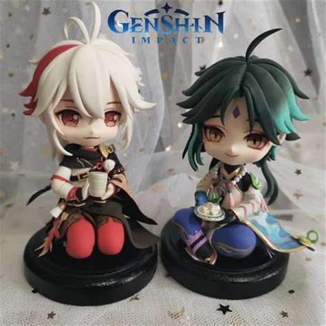 New Genshin Impact Anime Figure Kawaii Zhongli Xiao Action Figurine