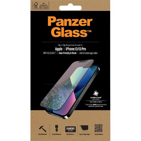 Panzerglass Edge To Edge Tempered Glass Anti Bluelight Black Case