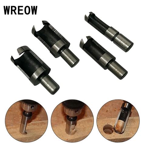 Pcs Carbon Steel Round Shank Wood Plug Hole Cutter Drill Bit Set