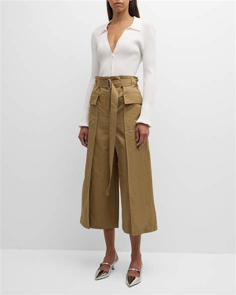 Weekend Max Mara Pinide High Rise Wide Leg Cotton Linen Pants Neiman