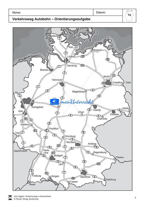 Verkehrswege In Deutschland MeinUnterricht