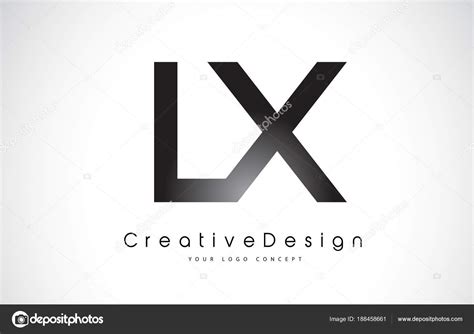 Lx L X Letter Logo Design Creative Icon Modern Letters Vector L Stock