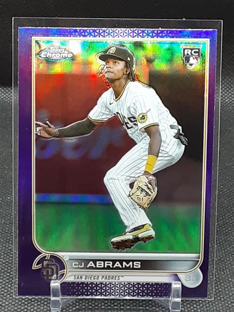 C J Abrams Topps Chrome Update Purple Refractor Rookie Padres Ebay