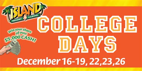 College Days at the Island: Food Specials, Blackjack, Golf Simulator & More