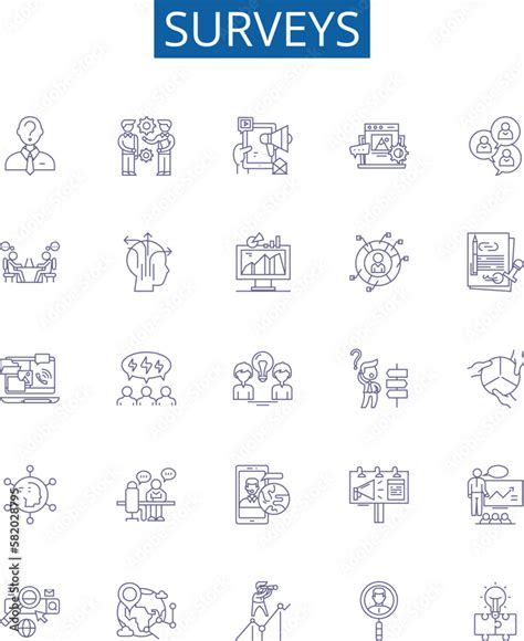 Surveys Line Icons Signs Set Design Collection Of Survey Polls