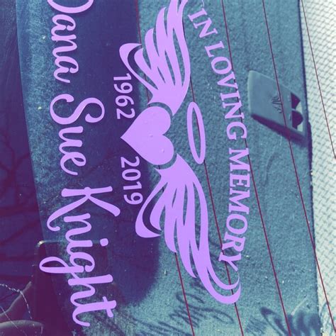 In Loving Memory Vinyl Car Decal Personalized Decal Memorium Angel Wings Heart Halo Dates