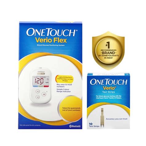 Buy One Touch Verio Flex Glucometer With 10 Free Strips Online & Get ...
