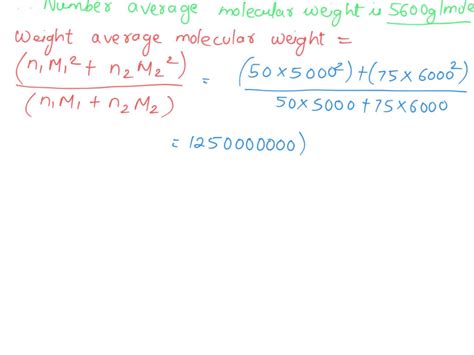 SOLVED: The polymer has the following molar mass distribution: Number ...