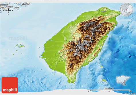 Physical Panoramic Map Of Taiwan Shaded Relief Outside 128520 Hot Sex