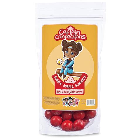 Amazon Captain Confections Lb Cinnamon Bubble Gum Inch Hot Chew Cinnamon Red Gumballs